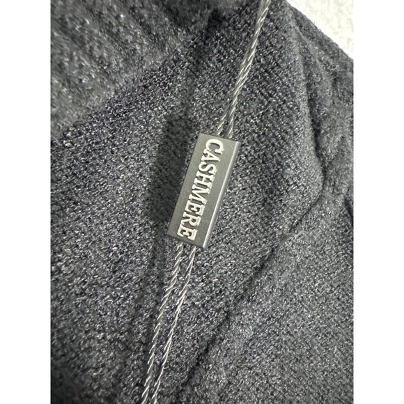 Cashmere Womens Long Black Cardigan Sweater Hoodie W/Cable Knit Pattern Soft - Picture 4 of 16